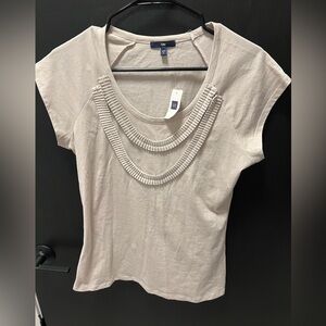 NWT Gap Pima Cotton Tan Short Sleeve Shirt